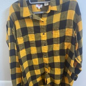 Levi's Black and Yellow Checkered Shirt